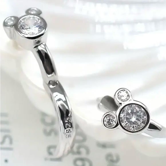 Mickey Mouse Sterling Silver Hypoallergenic Hoop Earrings - Picture 2 of 5